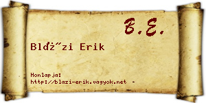 Blázi Erik névjegykártya
