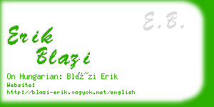 erik blazi business card